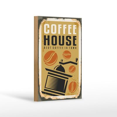 Holzschild Retro 12x18 cm Kaffee Coffee House best in town