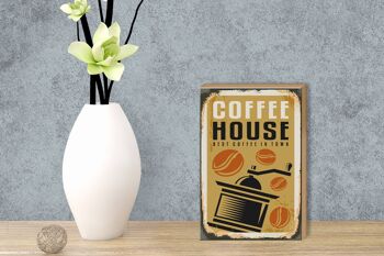 Panneau en bois rétro 12x18 cm Coffee Coffee House best in town 3