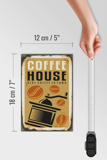 Panneau en bois rétro 12x18 cm Coffee Coffee House best in town 4