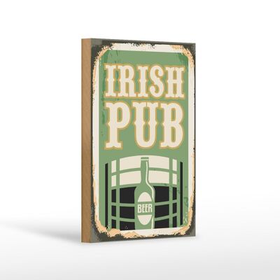 Targa in legno retrò 12x18 cm decorazione birra pub irlandese