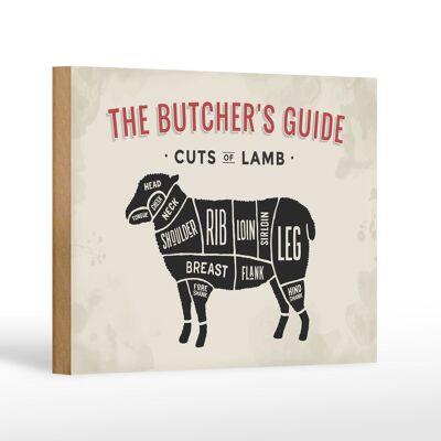 Wooden sign lamb 18x12 cm Lamb cuts butcher shop meat decoration