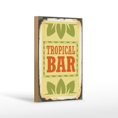 Cartel de madera 12x18 cm Tropical Bar Decoración Verano