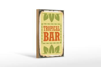 Panneau en bois 12x18 cm Décoration d'été Bar Tropical 1