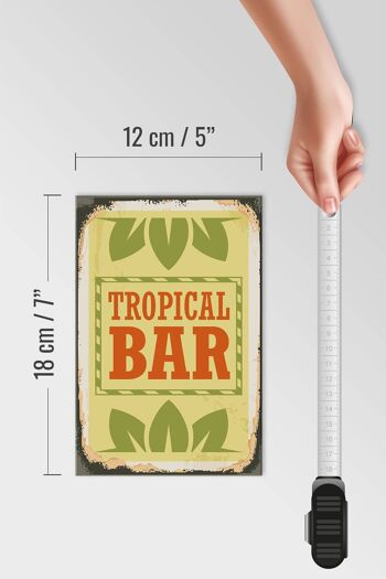 Panneau en bois 12x18 cm Décoration d'été Bar Tropical 4