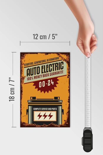 Panneau en bois rétro 12x18 cm Auto Electric 00-24 pièces de service 4