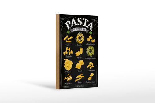 Holzschild Pasta 12x18 cm Nudeln what you like Essen Dekoration