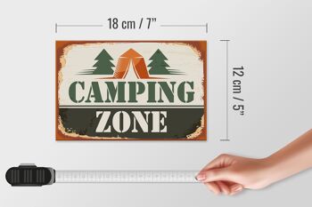 Panneau en bois camping 18x12 cm zone de camping décoration extérieure 4