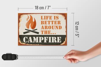 Panneau en bois camping 18x12cm La vie au feu de camp est meilleure en plein air 4