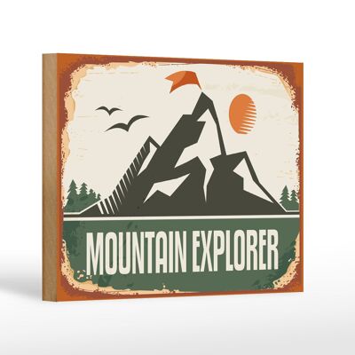 Holzschild Retro 18x12 cm Mountain Explorer Dekoration