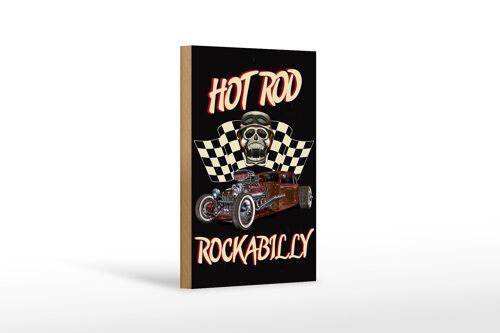 Holzschild Auto 12x18 cm hot rod rockabilly Dekoration