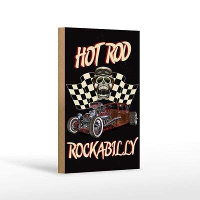 Holzschild Auto 12x18 cm hot rod rockabilly Dekoration