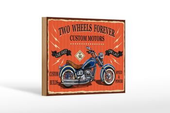 Panneau en bois rétro 18x12 cm moto rétro décoration moteurs custom 1