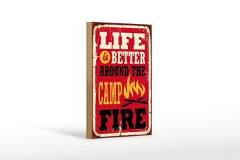 Panneau en bois rétro 12x18 cm, vie meilleure, feu de camp, décoration de camping 1