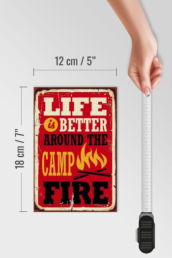 Panneau en bois rétro 12x18 cm, vie meilleure, feu de camp, décoration de camping 4