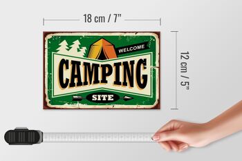 Panneau en bois rétro 18x12 cm décoration de bienvenue camping 4