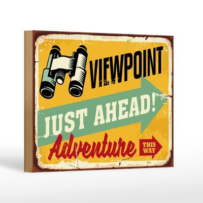 Wooden sign Retro 18x12 cm Viewpoint Adventure this way decoration