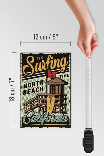 Panneau en bois California 12x18 cm is Surfing time north beach 4