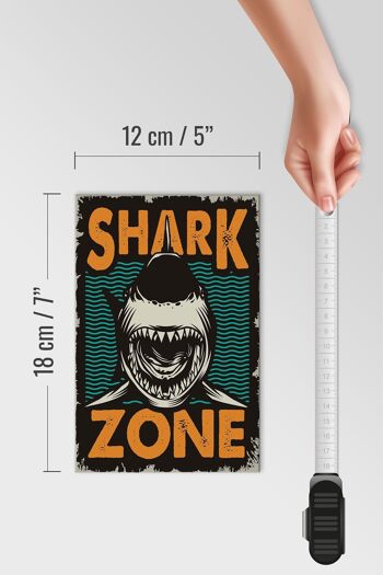 Panneau en bois rétro 12x18 cm Shark Zone décoration lac aux requins 4