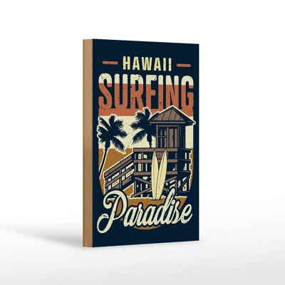 Cartel de madera Hawaii 12x18 cm decoración Surfing Paradise