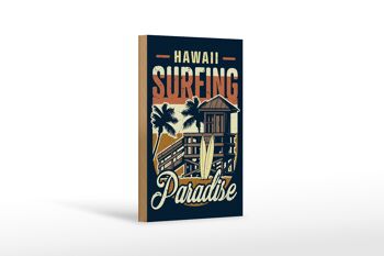 Panneau en bois Hawaï 12x18 cm Décoration Surf Paradise 1
