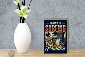 Panneau en bois Hawaï 12x18 cm Décoration Surf Paradise 3