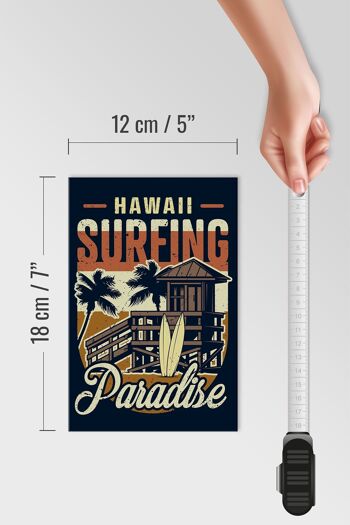Panneau en bois Hawaï 12x18 cm Décoration Surf Paradise 4