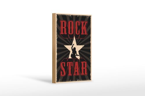 Holzschild Retro 12x18 cm Rock Star Musik Dekoration