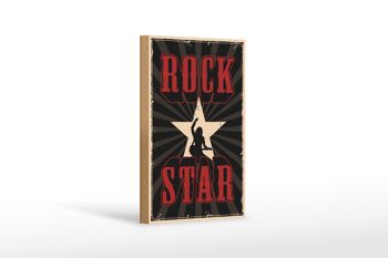 Panneau en bois rétro 12x18 cm décoration musique rock star 1