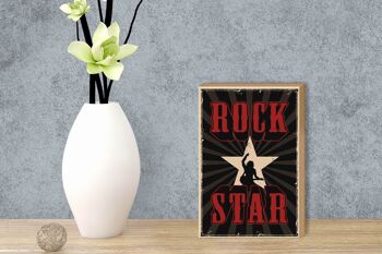 Panneau en bois rétro 12x18 cm décoration musique rock star 3
