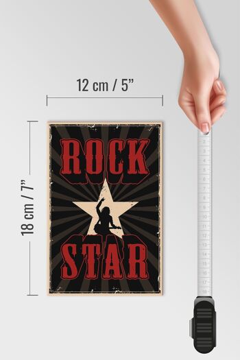 Panneau en bois rétro 12x18 cm décoration musique rock star 4