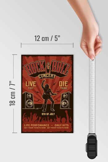 Panneau en bois rétro 12x18cm Rock&Roll Concert live 9 juillet décoration 4
