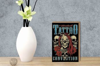 Panneau en bois tatouage 12x18 cm Décoration Tatoo International 3