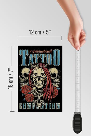 Panneau en bois tatouage 12x18 cm Décoration Tatoo International 4
