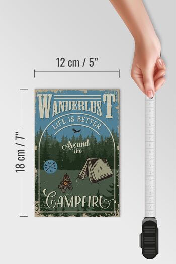 Panneau en bois rétro 12x18 cm Wanderlus décoration camping 4