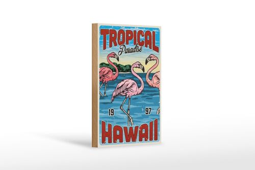 Holzschild Retro 12x18 cm Tropical Paradise Hawaii Dekoration