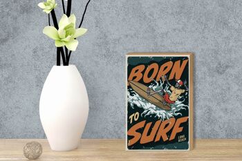 Panneau en bois surf 12x18 cm Burn to surf long beach summer 3