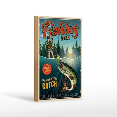 Wooden sign fishing 12x18cm Fishing Tours decoration