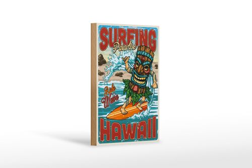 Holzschild Surfing 12x18 cm Paradise Hawaii Sommer Sport Dekoration