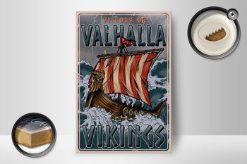 Panneau en bois bateau 12x18 cm décoration Valhalla Vikings 2