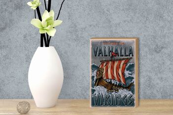 Panneau en bois bateau 12x18 cm décoration Valhalla Vikings 3