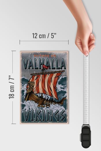 Panneau en bois bateau 12x18 cm décoration Valhalla Vikings 4