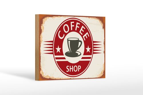 Holzschild Retro 18x12 cm Coffee Shop Kaffee Tasse Dekoration