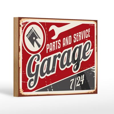 Letrero de madera retro 18x12cm Servicio de piezas de garaje decoración de piezas de coche