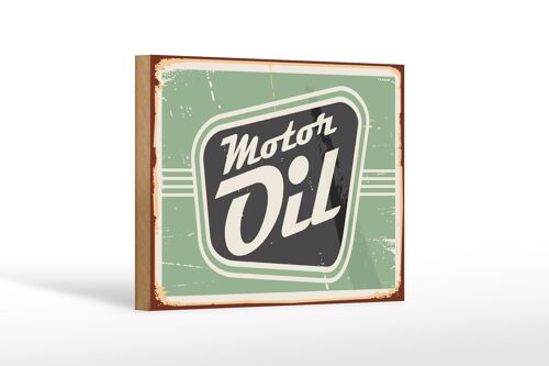 Holzschild Retro 18x12 cm Motor oil Motoröl Auto Dekoration
