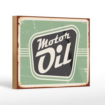 Holzschild Retro 18x12 cm Motor oil Motoröl Auto Dekoration