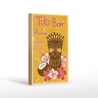 Cartel de madera 12x18 cm Tiki Bar Aloha Hawaii decoración