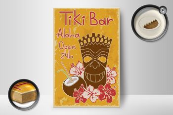 Panneau en bois 12x18 cm décoration Tiki Bar Aloha Hawaii 2