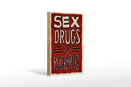 Holzschild Spruch 12x18 cm Sex drugs Rock n Roll Dekoration