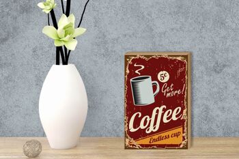 Panneau en bois rétro 12x18 cm, décoration de tasse à café sans fin 3