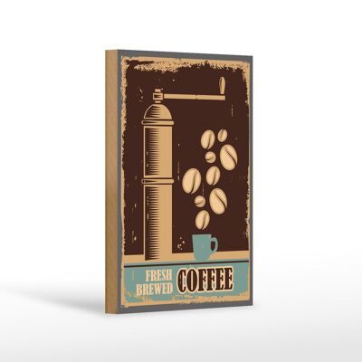 Wooden sign retro 12x18cm coffee coffee fresh brewed decoration